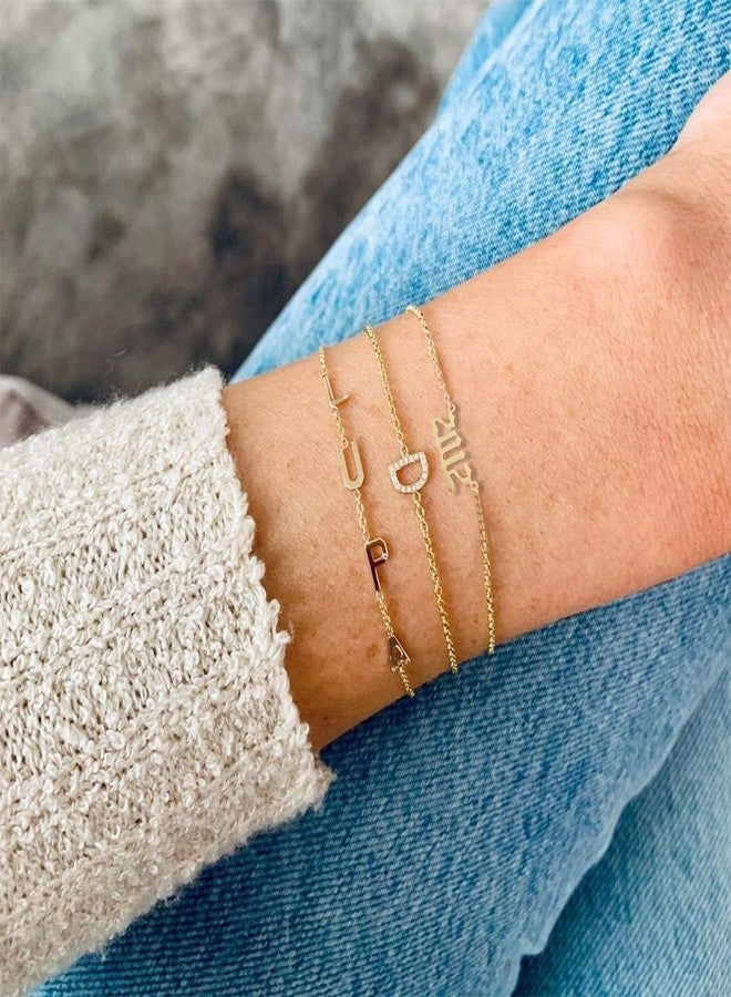 Glimmerst 18K Gold Plated Stainless Steel Birthday Year Number Bracelet Memorable Anniversary 2000 Year Bracelet for Women - Image 3